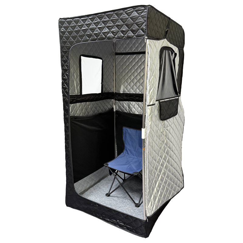 Upgraded Infrared Sauna Box for Relaxation,Detoxification,Portable Steam Sauna for Home with XL Steamer,Folding Chair,Multiple Layered Full Body Sauna Tent for Spa,Indoor,Outdoor,Gym-Black