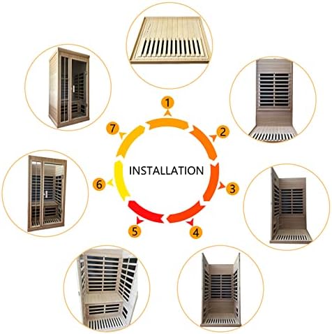 Single-person far-infrared multi-size sauna room for home use, steam bath room made of Canadian hemlock wood, promoting health and sweating