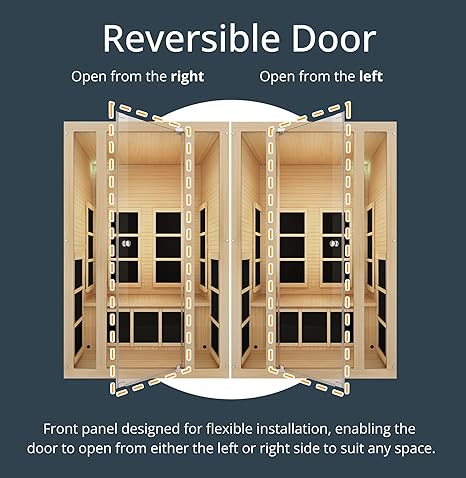 1- Person Infrared Sauna, Remotely Controllable Indoor Sauna, LowEMF 1200W/120V LCD Heater,WiFi &BT Control,9-Color LightTherapy, Safe Flame-Retardant Material,Wood